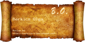 Berkics Olga névjegykártya